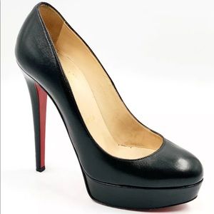 CHRISTIAN LOUBOUTIN Bianca Black Leather Platform Pumps - Eu 36.5 - US 6.5